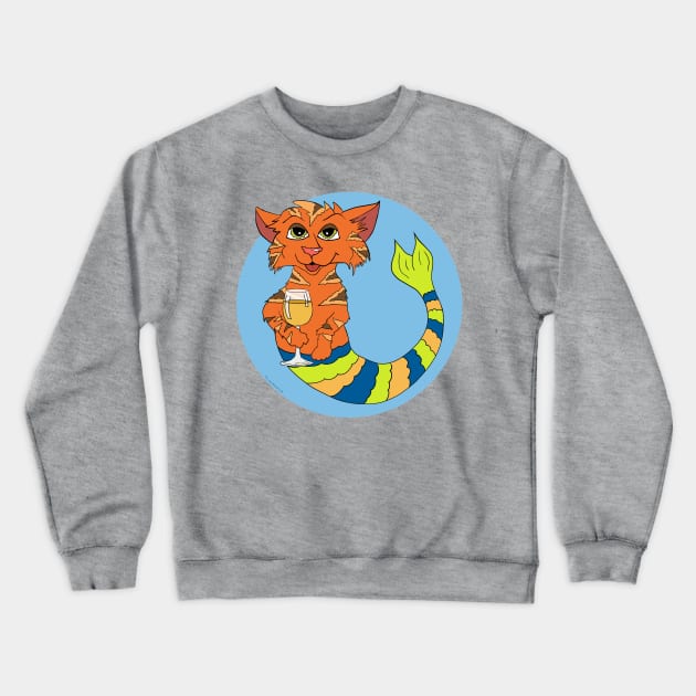 Chewy the Orange Tabby Purrmaid Crewneck Sweatshirt by abrushwithhumor